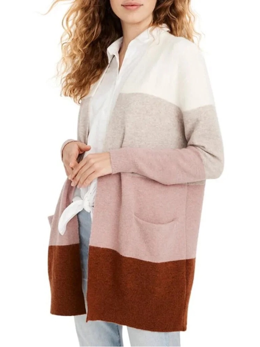 Madewell Colorblock Cardigan Sweater